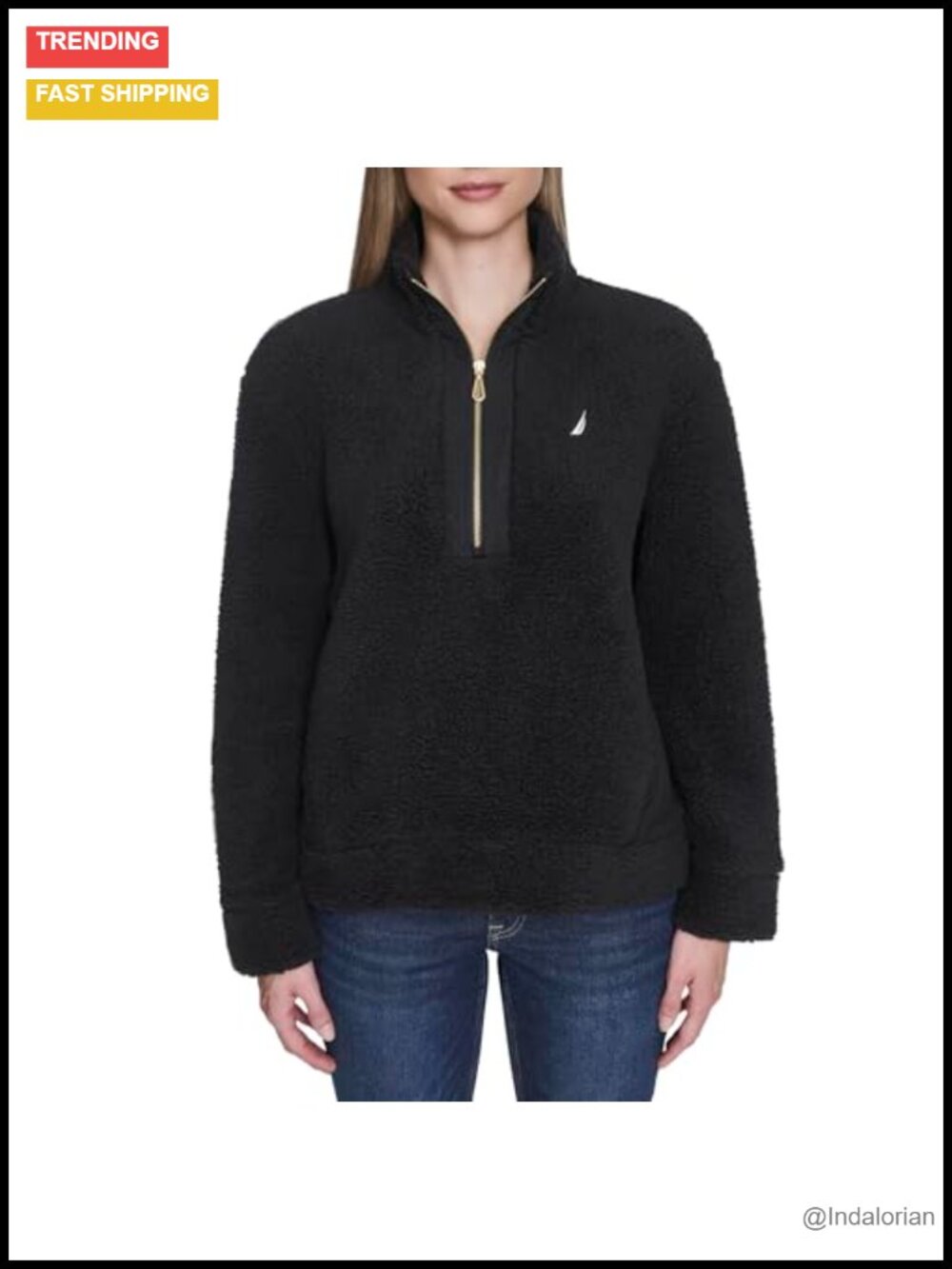 Mockneck Fleece Pullover Sweatshirt 1/4 Zip Sherpa